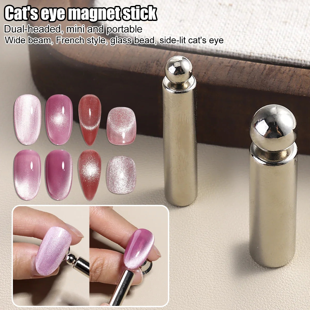 Nail Salon-Grade Cylindrical Magnets, Spherical and Round Magnetic Beads, Super Strong Magnets for Attracting Glass Beads.