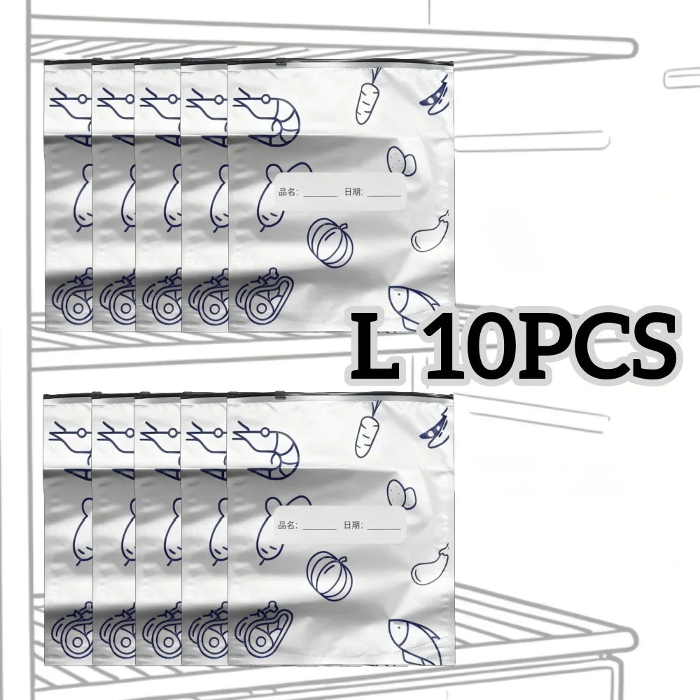 10/60pcs Aluminum Foil Storage Bags Freezer Sealed Organizers Food Packaging Reusable Pantry Odor-Proof Bag Kitchen Essential