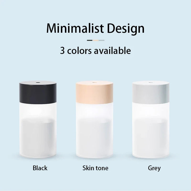 260ML USB Ultrasonic Humidifier, Mini Essential Oil Aroma Diffuser, Anion Mist Maker with Romantic LED Light, Portable Car Air P