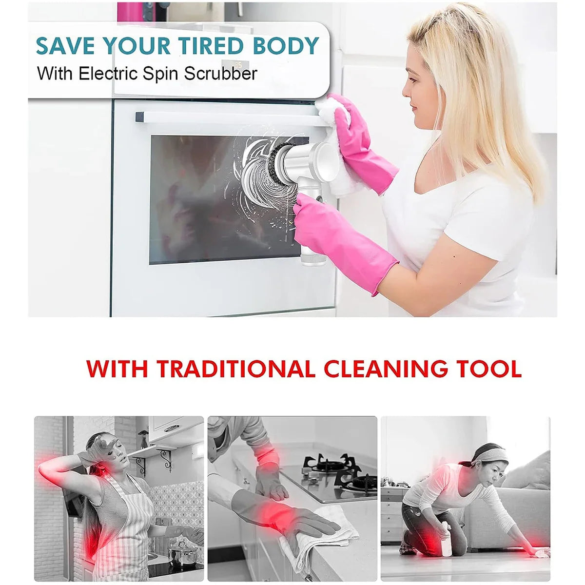 5pcs Replaceable Brush Heads Accessories Kit For Electric Spin Scrubber, Cleaning Accessories, Cleaning Supplies