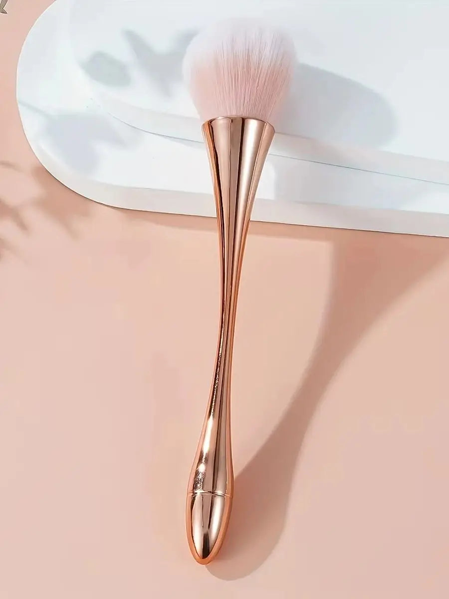 Ultra-Soft Rose Gold Makeup Brush Blush Brush,Professional Tool Fluffy Loose Powder Brush Manicure Dusting Brush