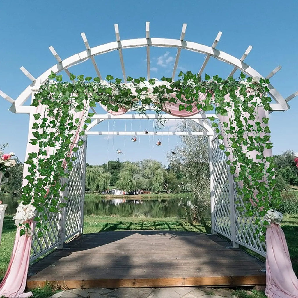 1/5PCS Artificial Plants Green Leaf Vine Centerpieces Wedding Home Outdoor Garden Garland Arch Wall Diy Prop Festival Decoration