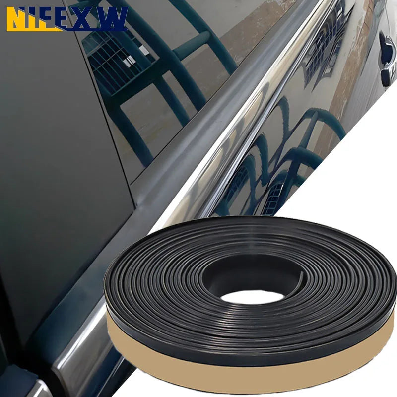 Car Outer Window Seal Strip Waterproof Rubber Weather Edge for Front Rear Noise Insulation Anti-Dust Auto Interior Accessories