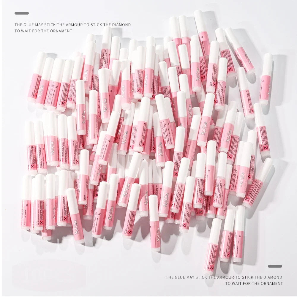 10/50/100Pcs Mini Nail Art GLue Set Net2g Strong Adhesive Gel for Acrylic Press On Nail Tips/Rhinestones Long Lasting Bond Glue