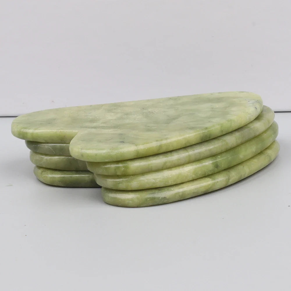 Natural Jade Gua Sha Tool Xiuyan Jade Heart-shape Face Massager Neck Body Massage Skin Guasha Scrape