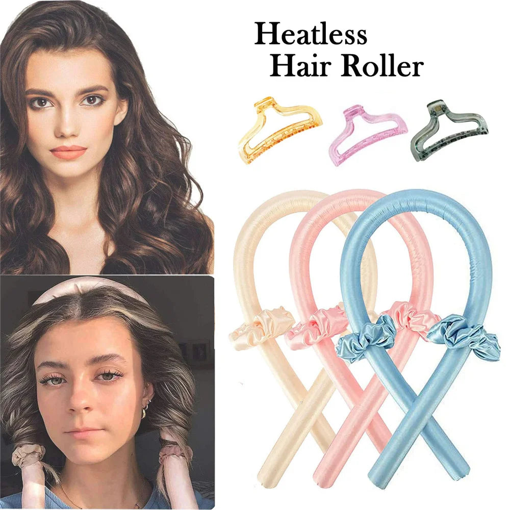Hair Accessories For Women Clip Soft Hair Curlers Heatless Curling Rod Headband Hair Styling Tools Curling Ribbon Modeling Set