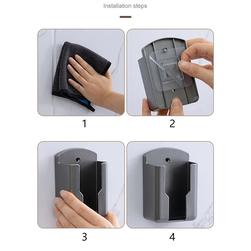 1PC Remote Control Holder Wall Mounted Storage Box Cosmetic Bathroom Rack Shelf Adhesive Storage Home Mobile Phone Plug Case