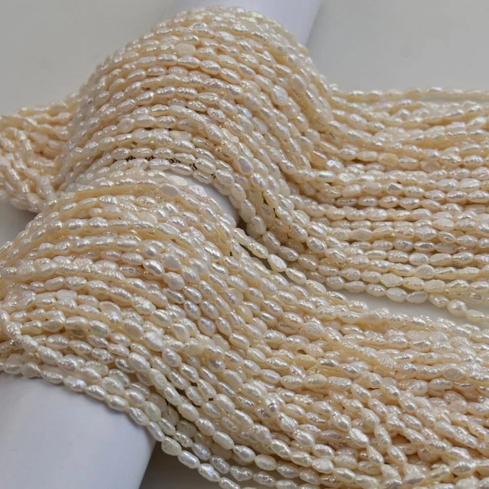 4-5mm Baroque Striped Small Beads Natural Freshwater Pearl Beads for Jewelry Making Supplies DIY Necklace Bracelet Accessories
