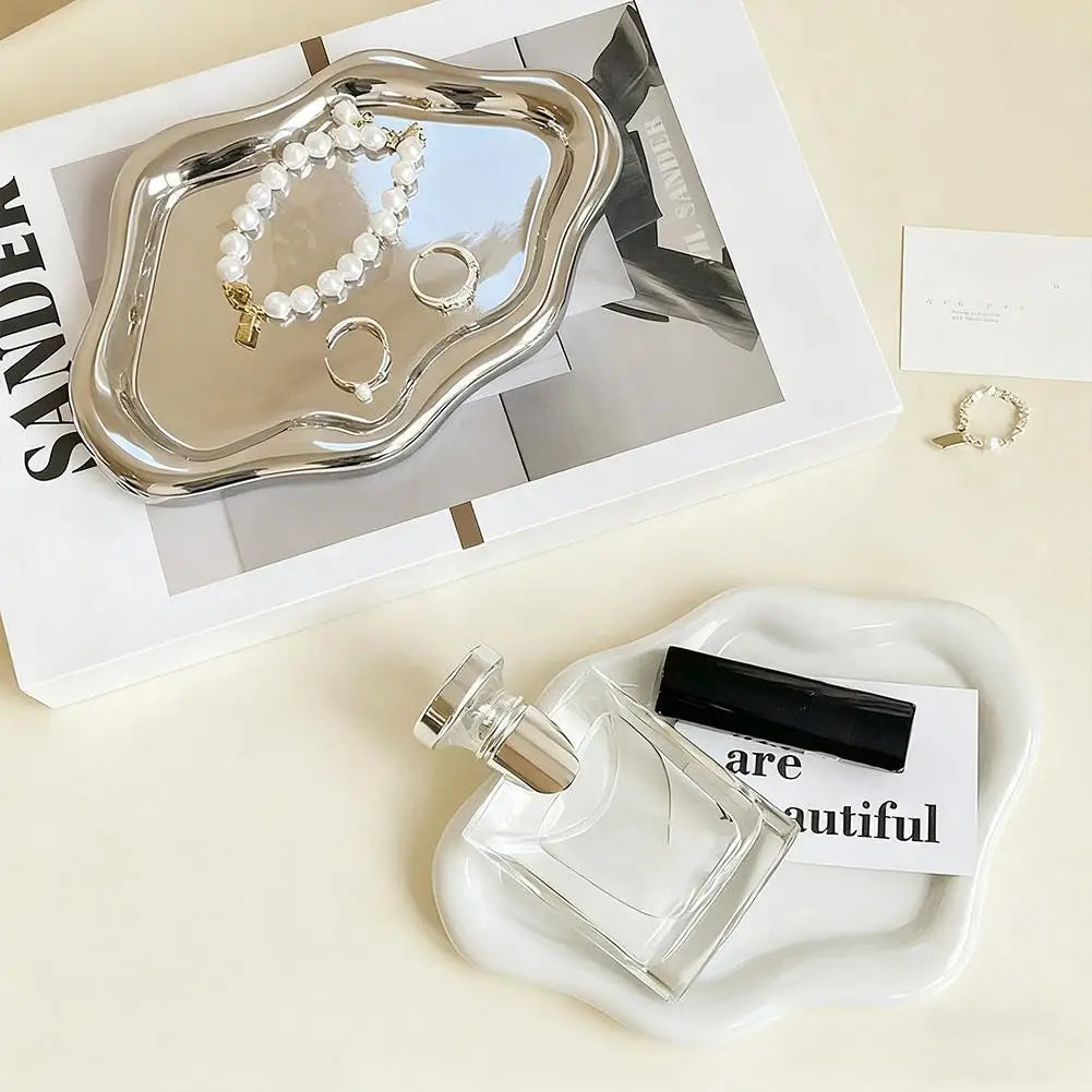 Simple Stylish Cloud Ceramic Jewelry Storage Tray Decorative For Jewelry Earrings Display Desktop Ornaments Gifts For Friends