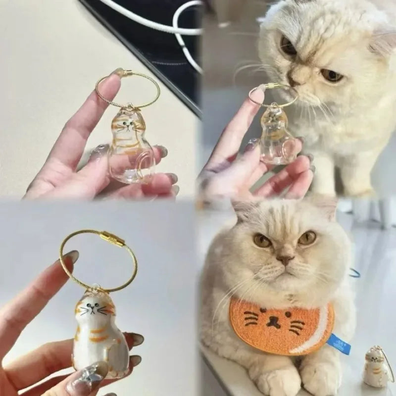 1-5PCS Pet Fur Memorial Keychain Cat Hair Keepsake Pendant for Backpack Purse Special Gift Idea for Cat Owners Lasting Souvenir