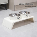 Elevated Pet Dog Feeder Bowls Raised Stand with Double Stainless Steel Food Water Bowls For Small Medium Large Dogs Cats