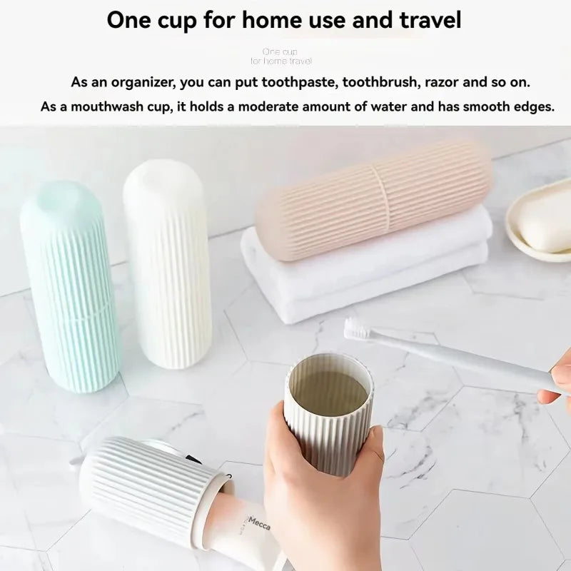 Portable Travel Toothbrush Case Set with Lid Toothpaste Holder Mouthwash Cup Multifunctional Storage Easy To Carry Hygiene Kit