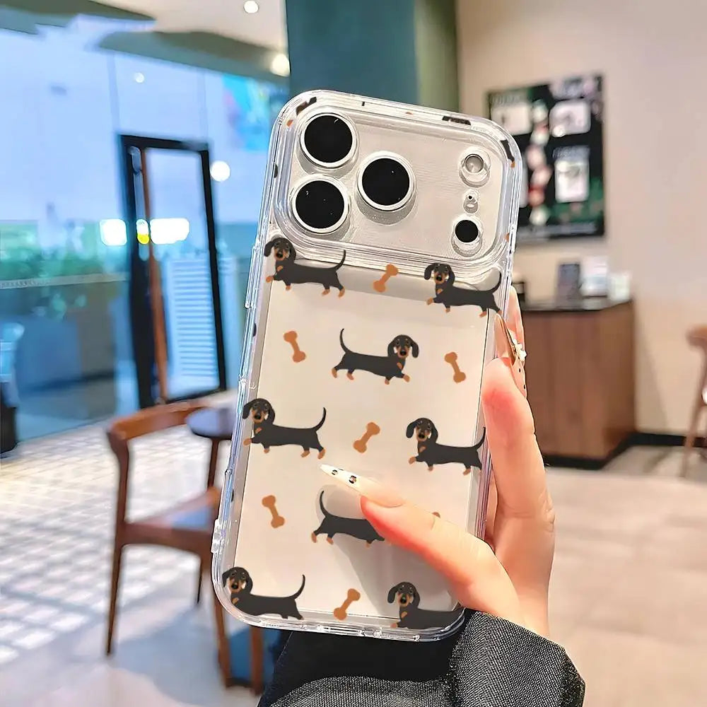 Dachshund Silhouette Dog Magnetic Silicone Case Compatible With MagSafe For IPhone 17 16 15 13 14 Pro Max 11Plus 12mini Cover