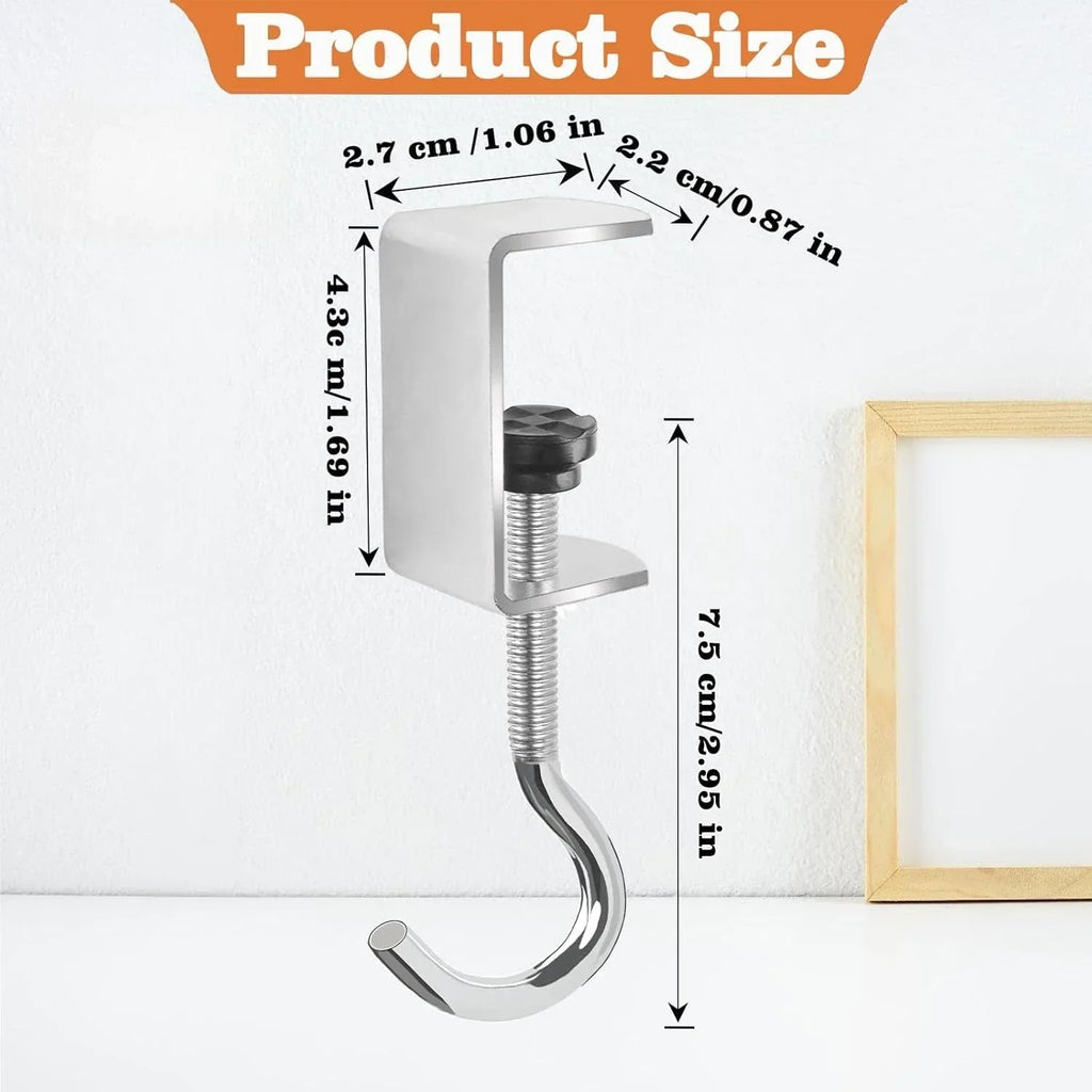 Versatile Adjustable Bag Hook Scratch-Proof Mounting System for Walls Desks Ideal for Student Organization with 360° Rotation
