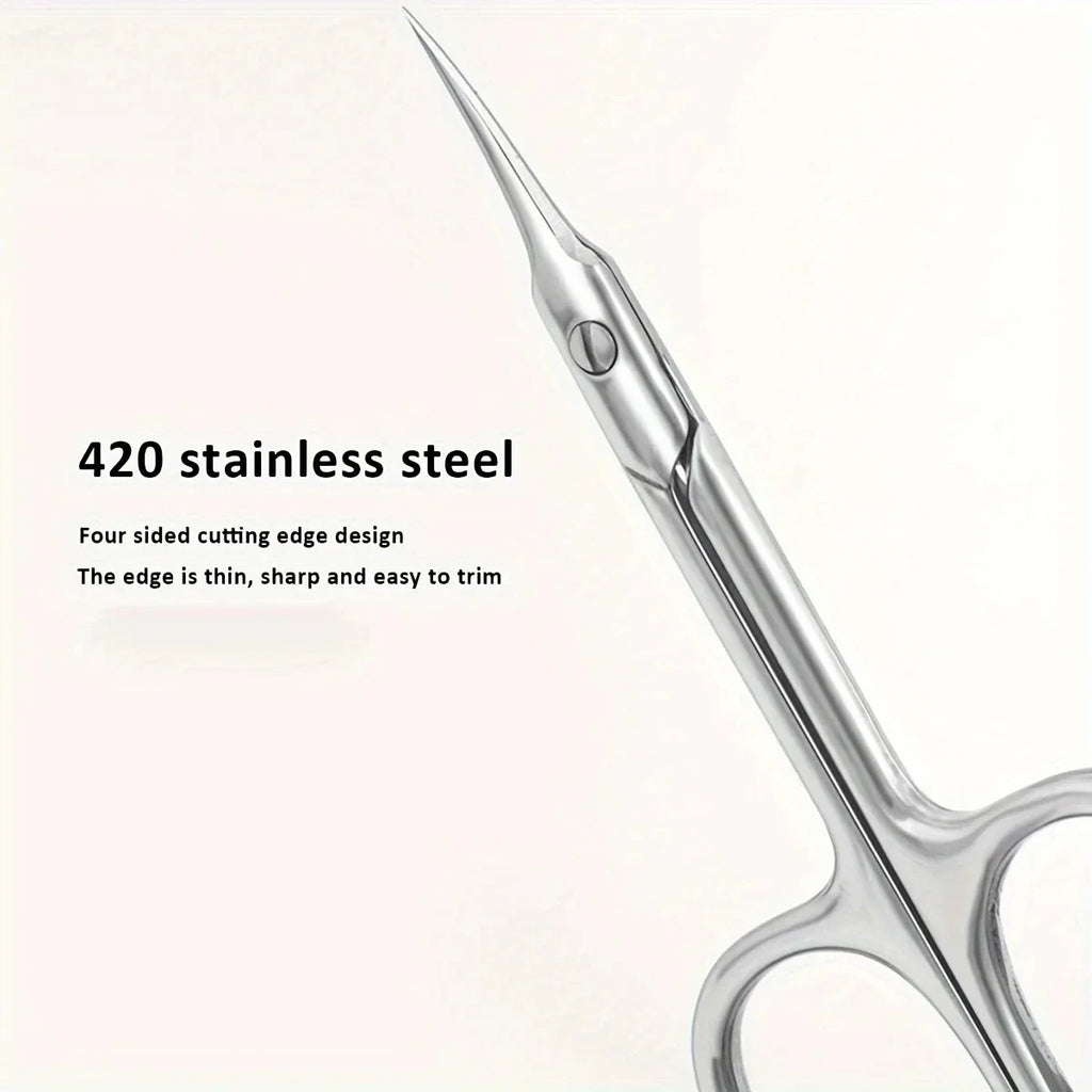 Cuticle Scissors Trimmer for Manicure and Pedicure Curve Blade Precise Pointed Tip Grooming Kit for Nail Art Extra Fine Cuticle