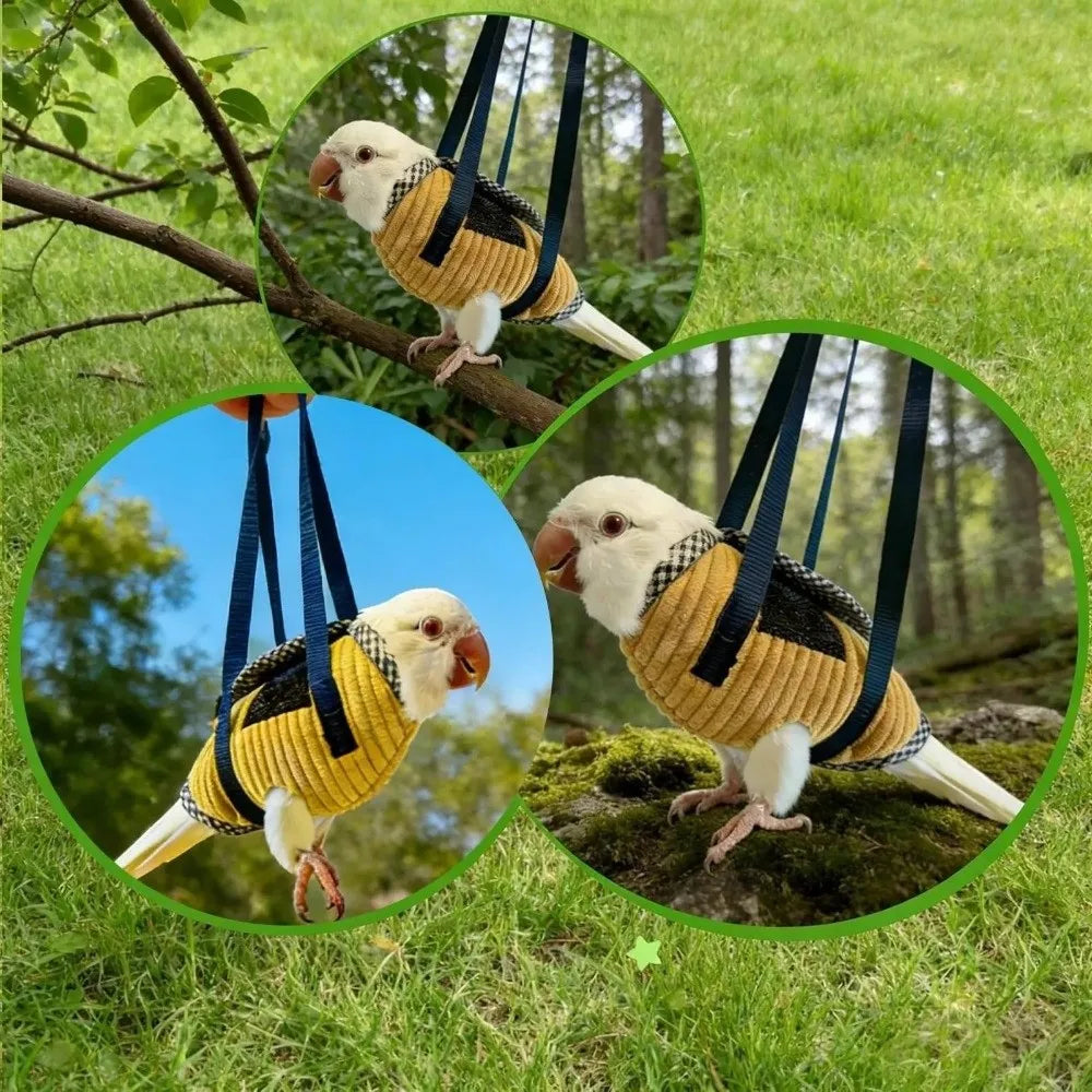 New Adjustable Strap Parrot Vest Carrier Anti Escape Portable Bird Backpack Carrier Breathable Bird Bag Budgies