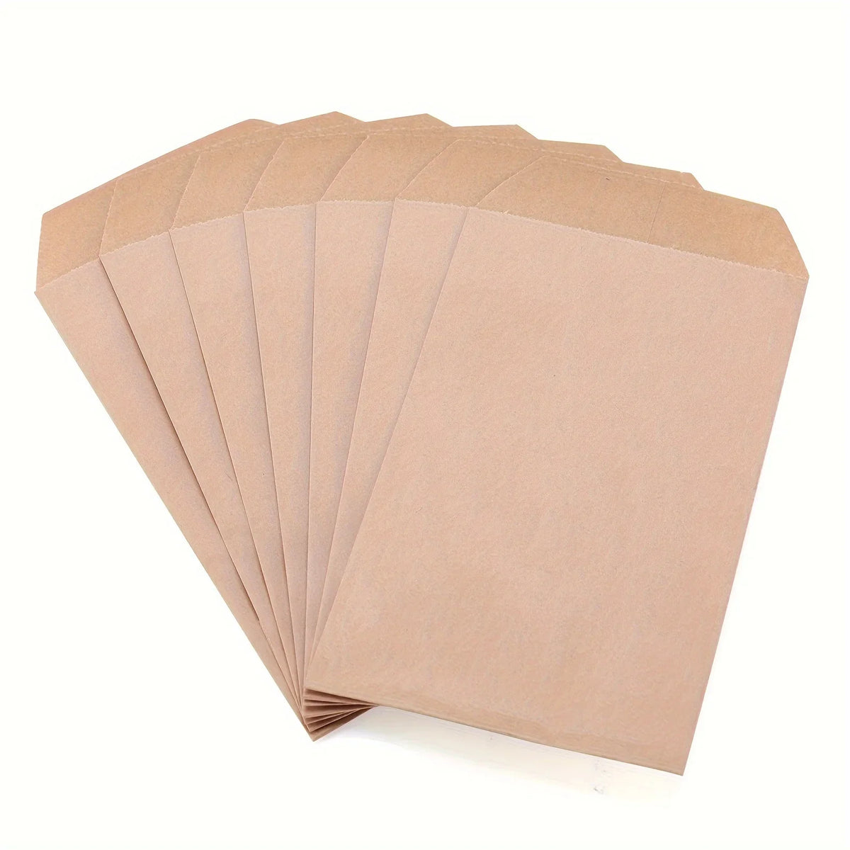 50 pcs 8.3x15x0.02cm Kraft Paper Jewelry Storage Bags - Rectangle Shape, No Handle, Small Size, Durable, Recyclable,