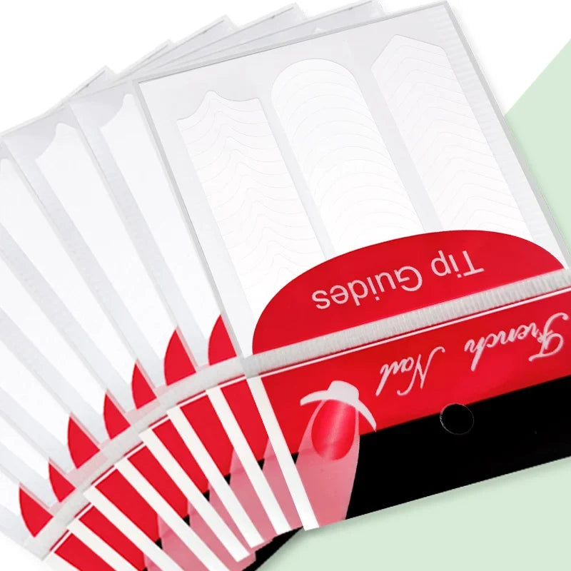 French Tip Manicure Stickers 10/50/100PCS Nail Art Guide Strips French Line Self-Adhesive DIY Nail Decals Fringe Designs