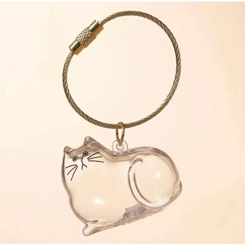 1-5PCS Pet Fur Memorial Keychain Cat Hair Keepsake Pendant for Backpack Purse Special Gift Idea for Cat Owners Lasting Souvenir