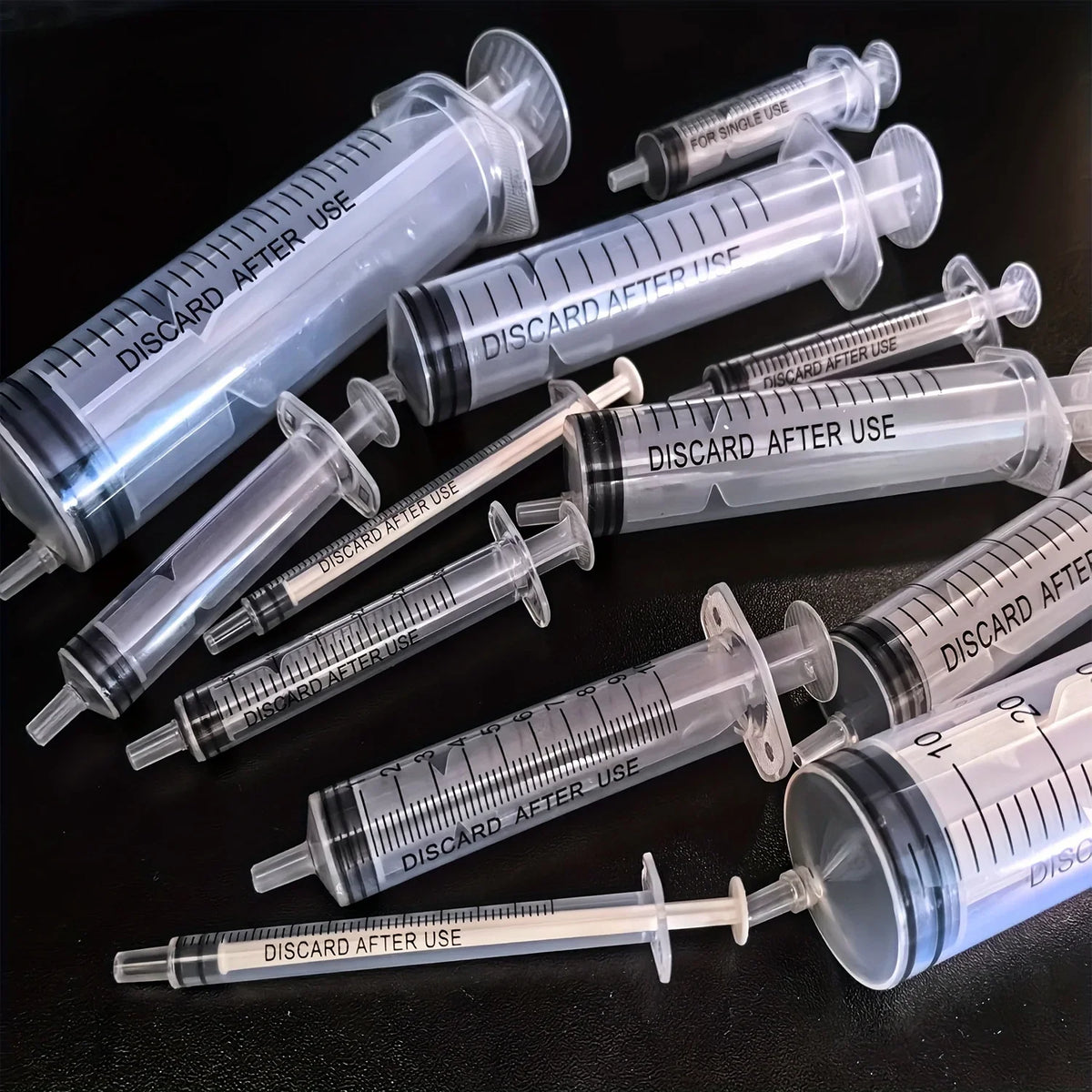 7Pcs 1ML/3ML/10ML/20ML/30ML/60ML Syringes with Clear Scale for Glue Dispensing Liquid Measuring Pet Feeding Ink Refilling