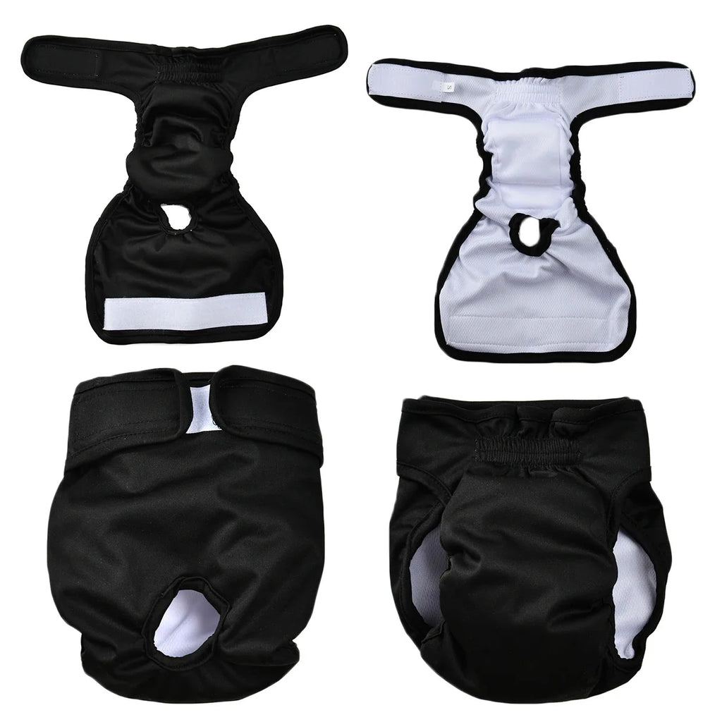 3pcs Washable Female Dog Diaper for Small Medium Dogs Adjustable Pet Physiological Pant Reusable Leakproof Pets  Diapers Sets