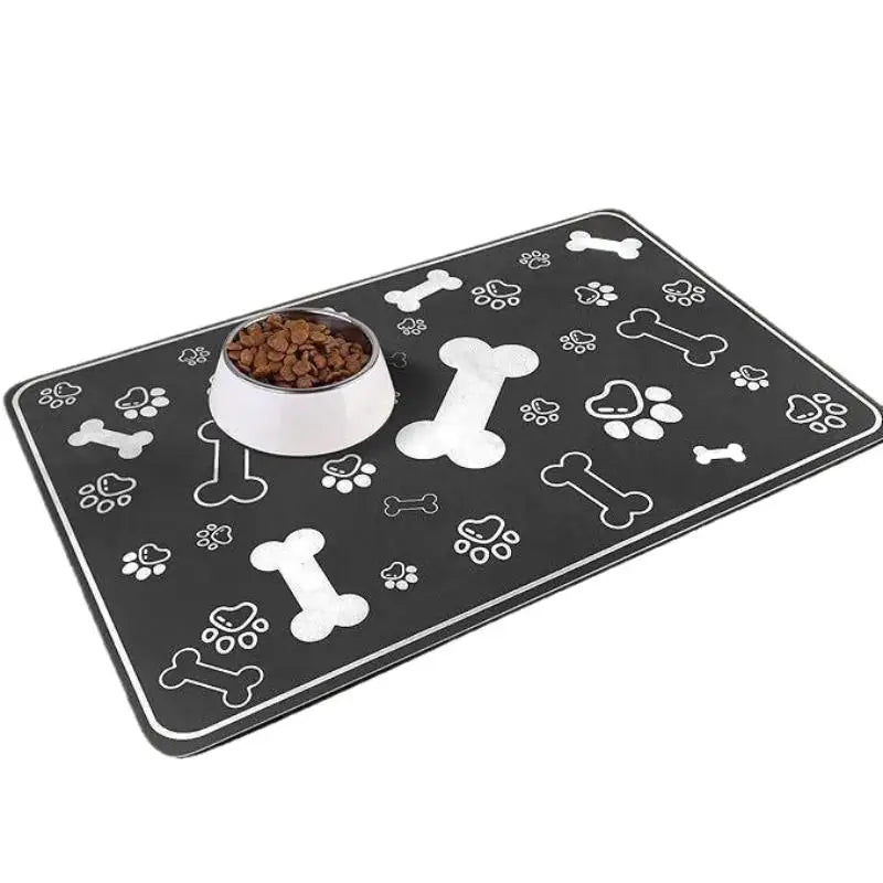 Waterproof Placemat For Dog & Cat Food & Water Bowls, Quick-Dry Rubber Backing S（little Kitten ）、M、L Bsorbent Pet Feeding Mat ﻿