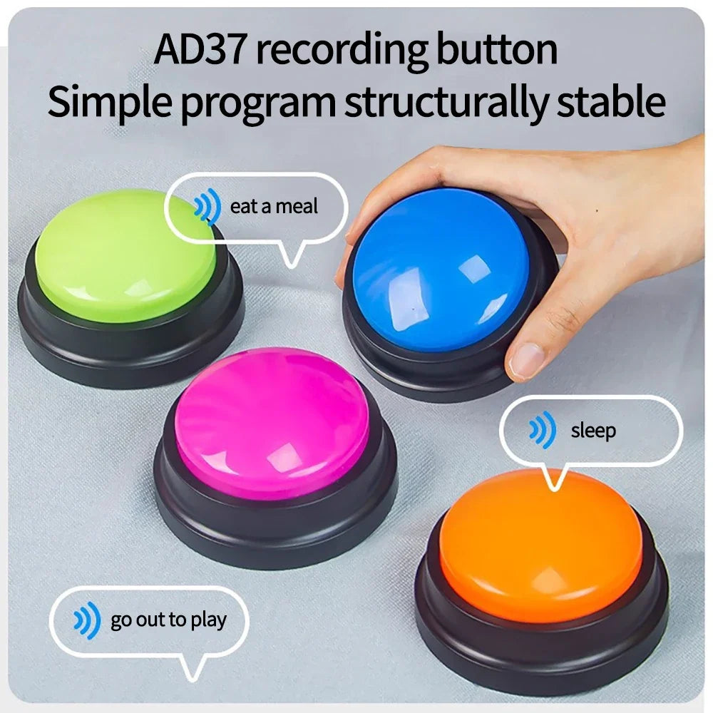 Voice Recording Button Pet Toys Dog Buttons for Communication Pet Training Buzzer Recordable Talking Button Intelligence Dog Toy