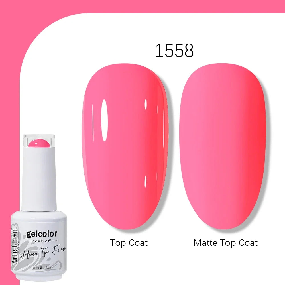 Arte Clavo HEMA TPO FREE 15ml UV LED Gel Nail Polish Soak Off Semi Permanent Daily Wear Universal Color For All Seasons Manicure