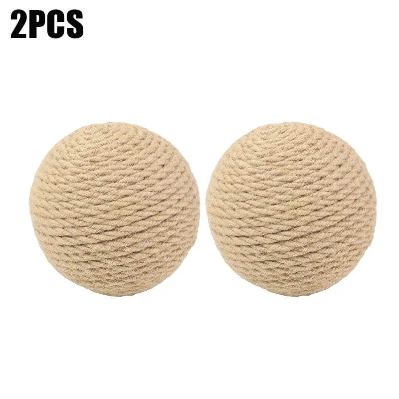 Interactive Cat Toy Ball Natural Sisal Scratching Eco Friendly Kitten Play Toys Chase Roller Pet Enrichment Teeth Cleaning