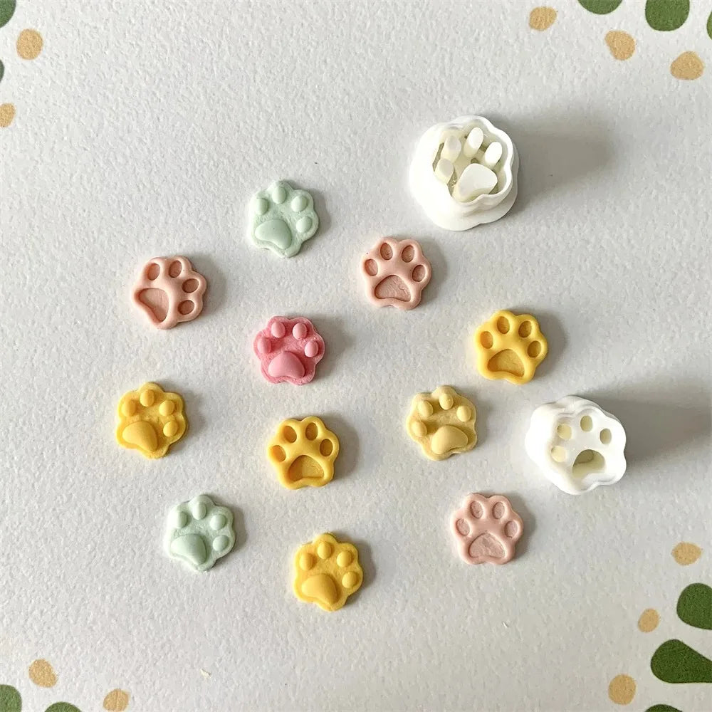 5Pcs Cute Dog Paw Polymer Clay Cutters Set PLA Animal Paw Earring Molds for Jewelry Making Pet Lover Craft Molds Tools