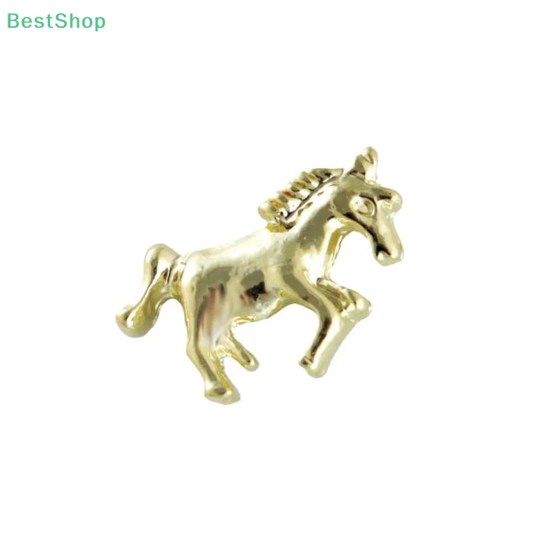 ♥3D Horse Nail Art Charms Gold Silver Animal Shaped Nail Decorations,DIY Manicure Accessories for Fashion Nail Design