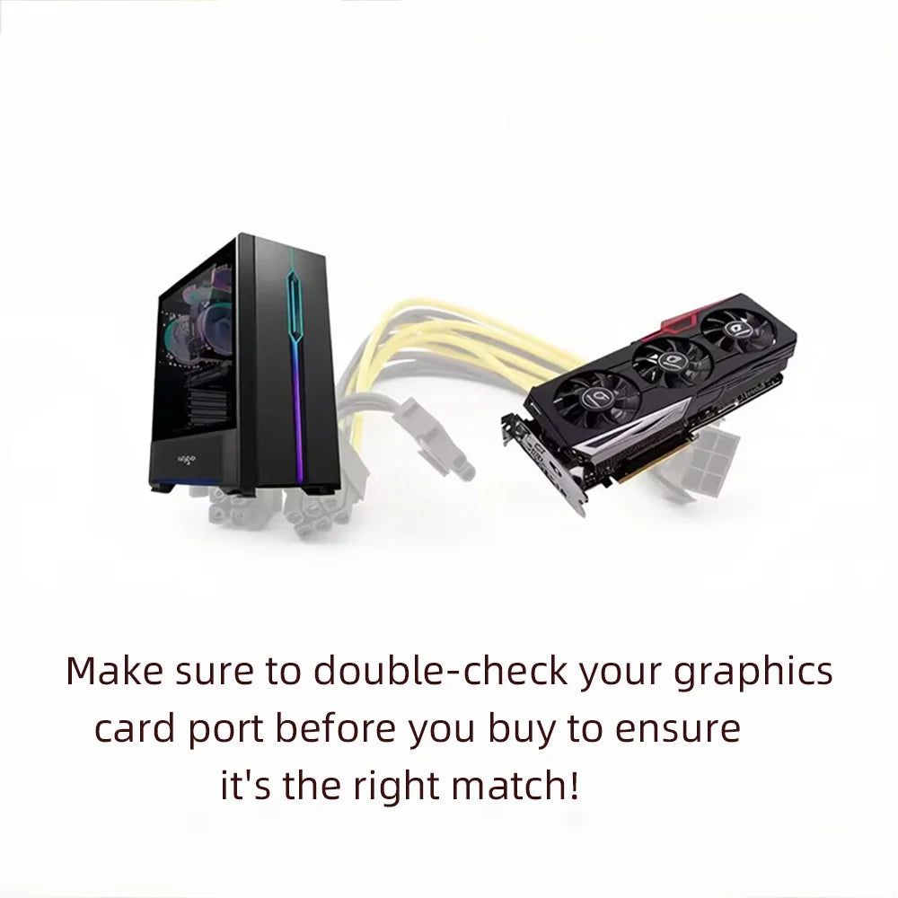 2PCS 6 Pin Feamle To 8 Pin Male PCI Express Power Converter Cable CPU Video Graphics Card 6Pin To 8Pin PCIE Power Cable