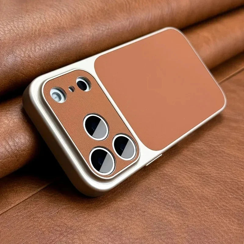 New Luxury Upgrade Can Immediately Become 17 Series Orange Retro Phone Case For iPhone 17 Air 16 15 14 13 12 11 Pro Max