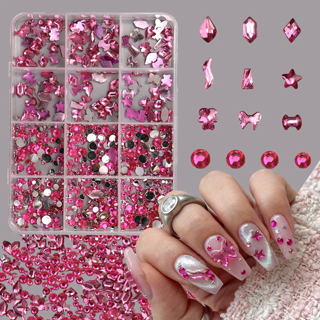 12Grids Box Sweet Dessert Nail Art Charms 3D Resin Donut Chocolate Lollipop Gems Kawaii Style for Music Festival Party DI
