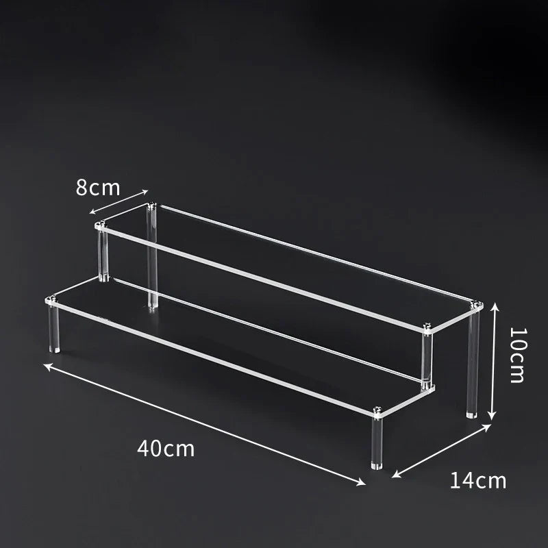 1-5 Tier Acrylic Display Risers Clear Shelf Doll Clay Figurine Display Stand for Desserts Perfume Organizer Showcase W-10