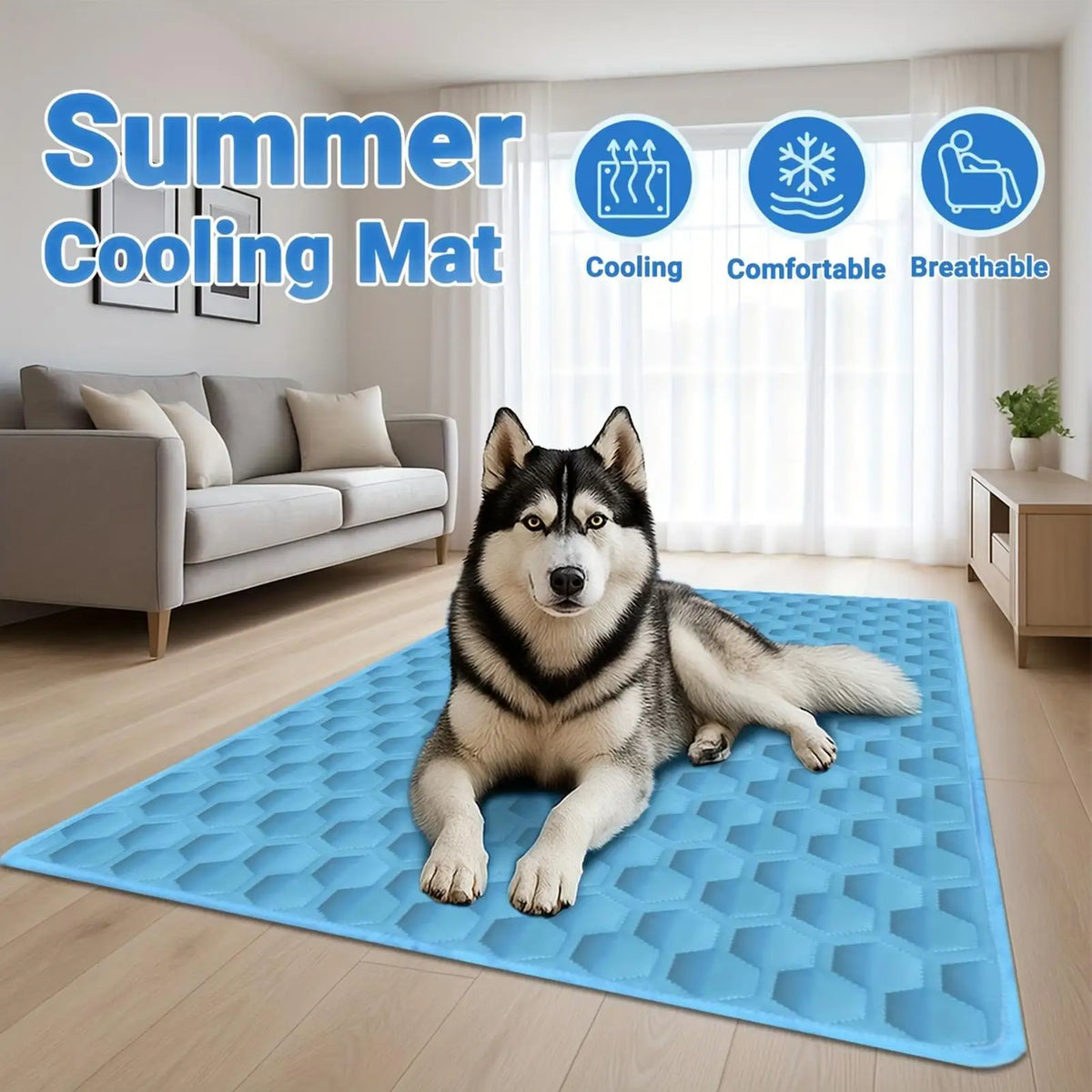 Cooling Pad for Dog Hot Summer Non-Slip Cushion Summer Dogs Cooling Pad for Small Medium Large Breeds Animals Resting Camping