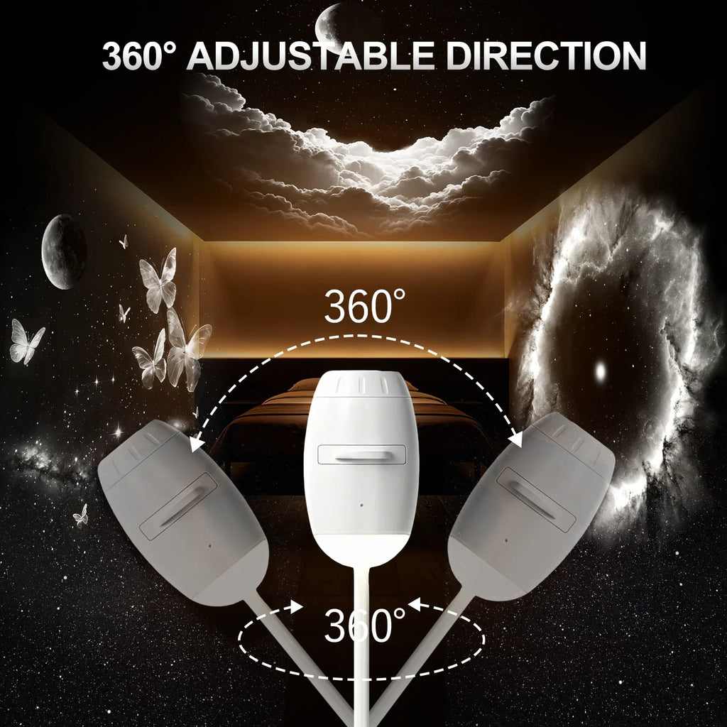 Romantic LED Starry Sky Night Light USB Powered Saturn Galaxy Projector Lamp for Car Roof Party Room Ceiling Decor Plug and Play