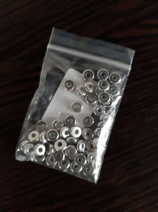 50pcs Spacer Beads For Jewelry Making Supplies Flat Round Loose Beads Stainless Steel Beads DIY Bracelet Jewelry  Accessories