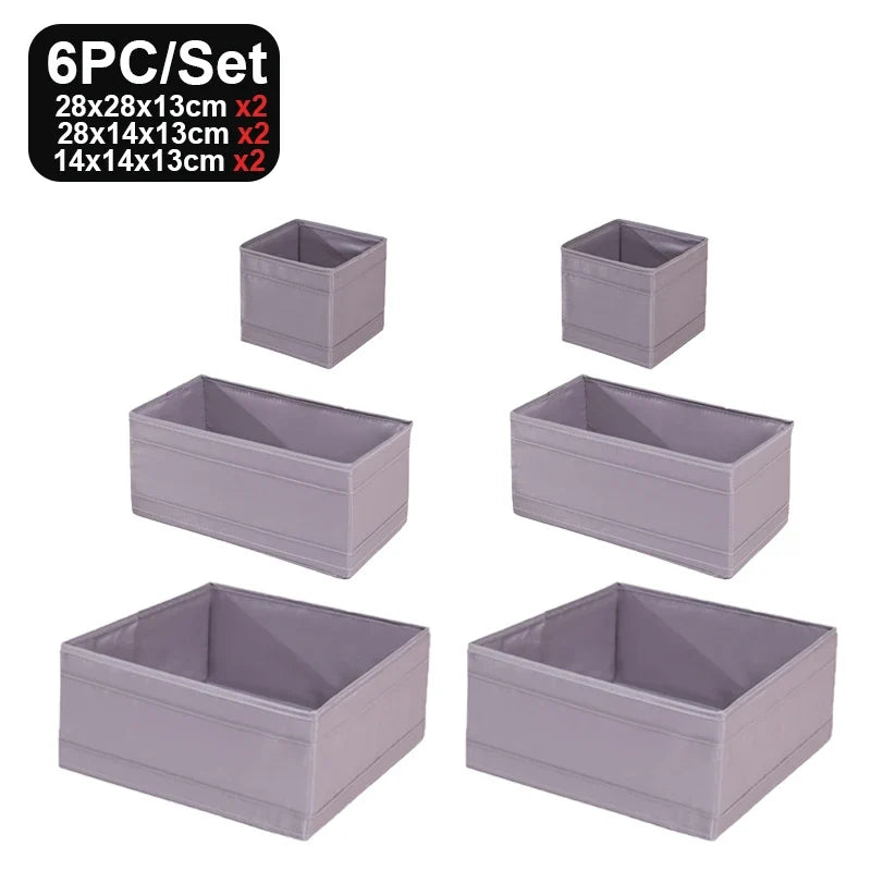 Oxford Drawer Organizer Underwear Bra Storage Box Foldable Wardrobe Storage Containers Separator Clothes Organizing Boxes