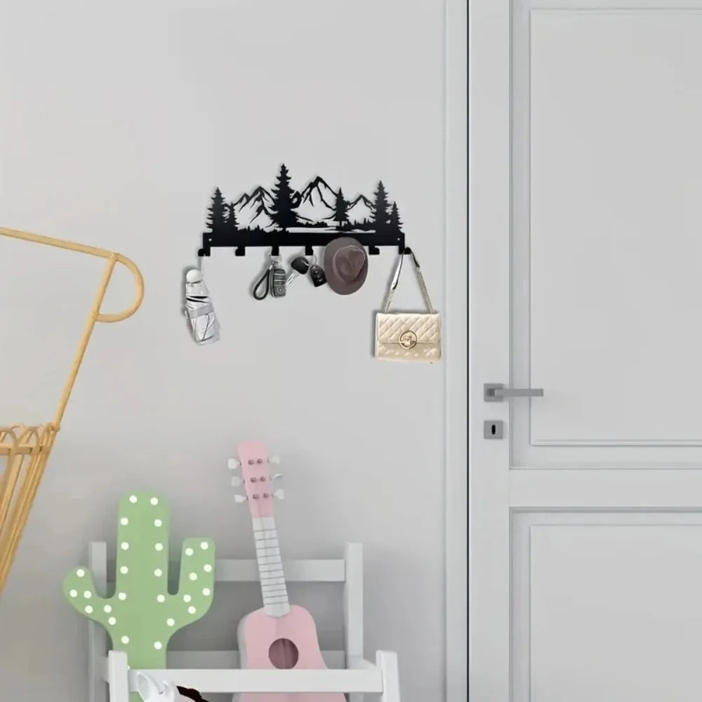 CIFBUY Metal Key Holder Wall Mounted Organizer Rack With 7 Hooks Hanger For Kitchen Entryway Hallway Bedroom Home Decor Storage