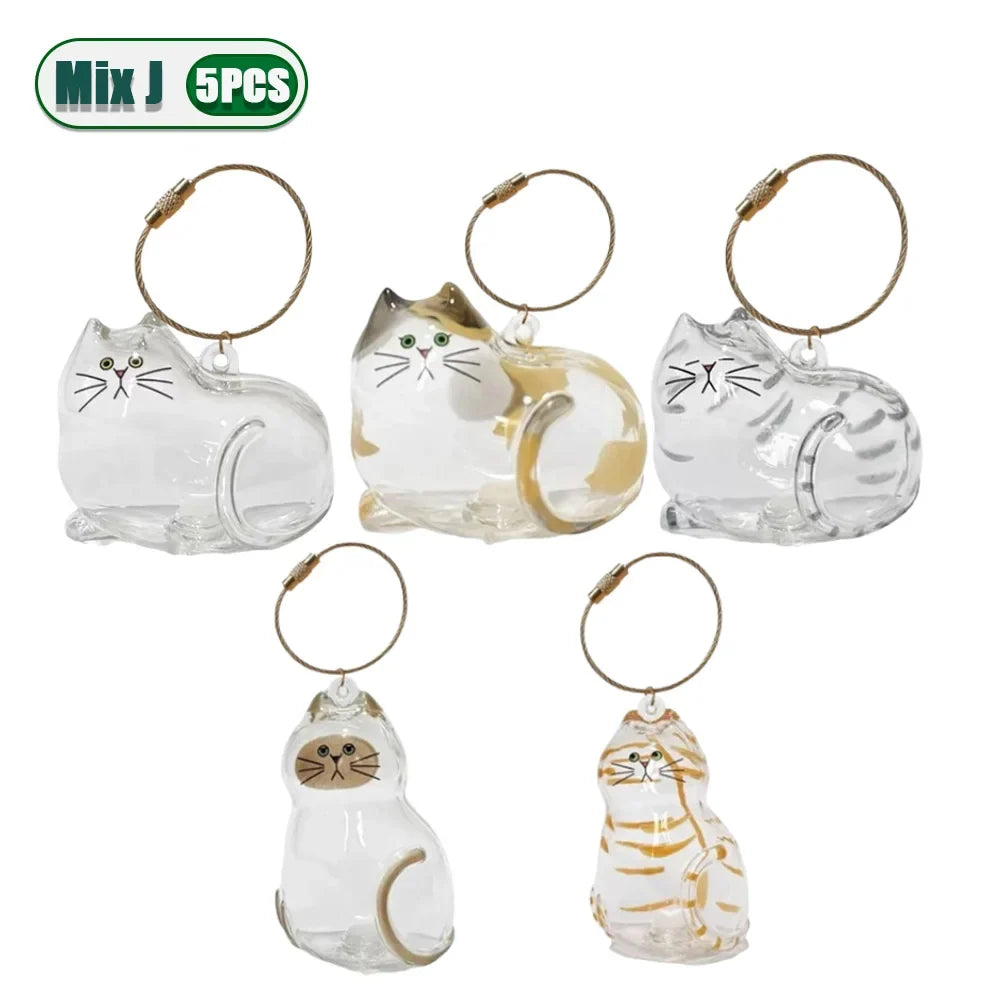 1-5PCS Pet Fur Memorial Keychain Cat Hair Keepsake Pendant for Backpack Purse Special Gift Idea for Cat Owners Lasting Souvenir