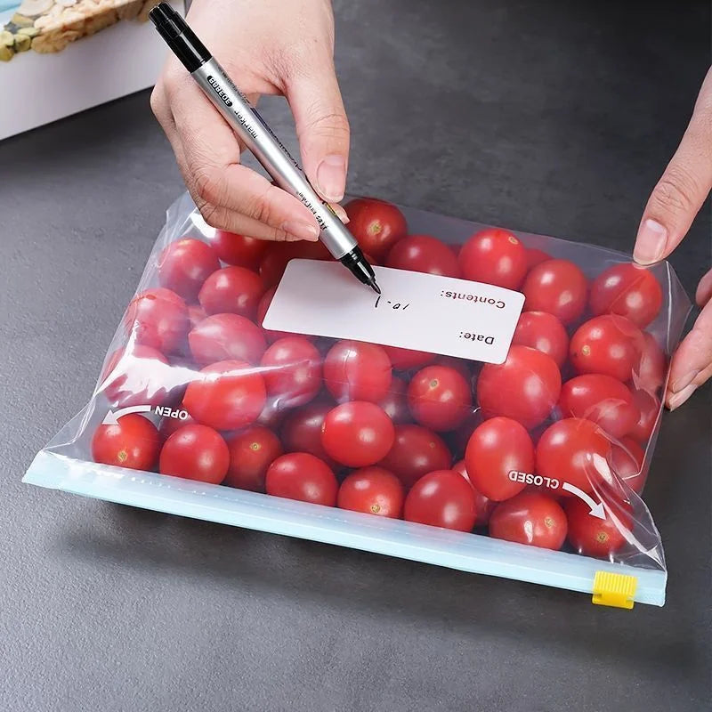 100Pcs Slider Gallon Food Storage Freezer Bags with Stand-Up Bottom Reusable Food Storage Bags Slide Zipper Bag Pouch JAF305