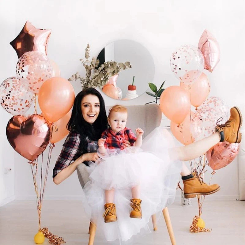 20Pcs Gold Birthday Balloon Helium Confetti Latex Balloon Set for Wedding Birthday Party Decorations Supplies Baby Shower Favors