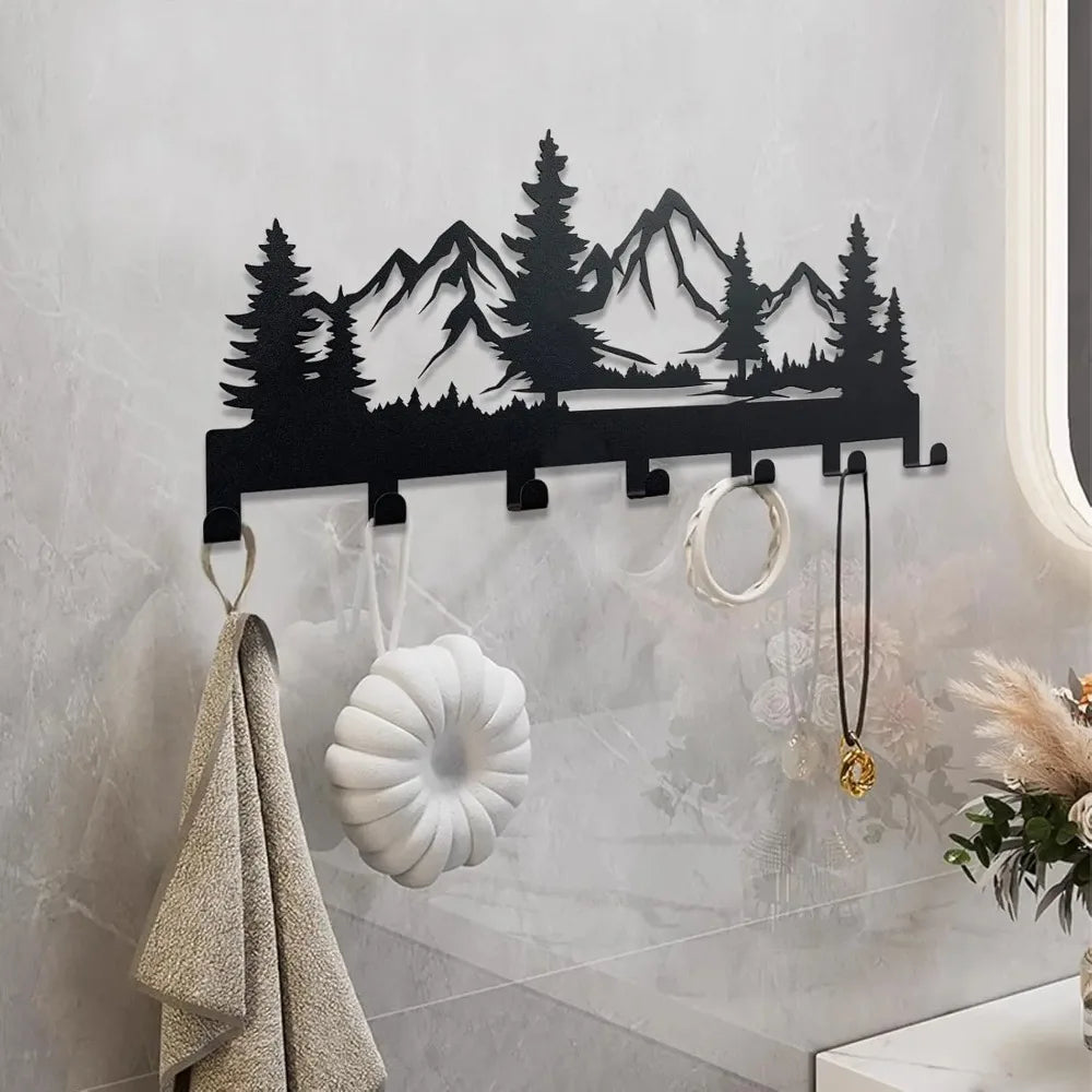 CIFBUY Metal Key Holder Wall Mounted Organizer Rack With 7 Hooks Hanger For Kitchen Entryway Hallway Bedroom Home Decor Storage