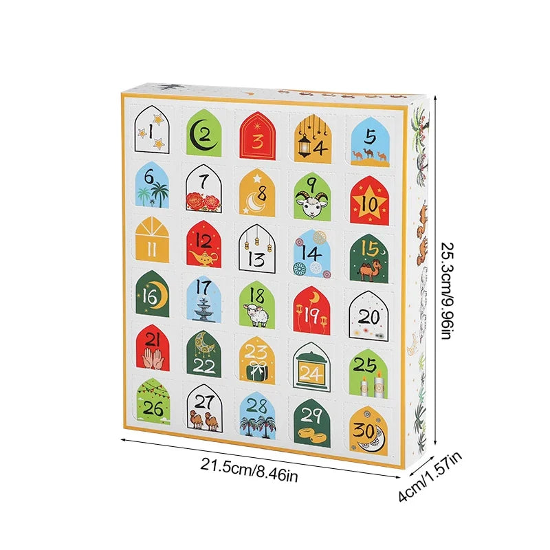 1-10Pcs Eid Countdown Advent Calendar Gift Box DIY Assembled Ramadan Mubarak 30Days Digital Storage Case Empty Surprise Gift Box