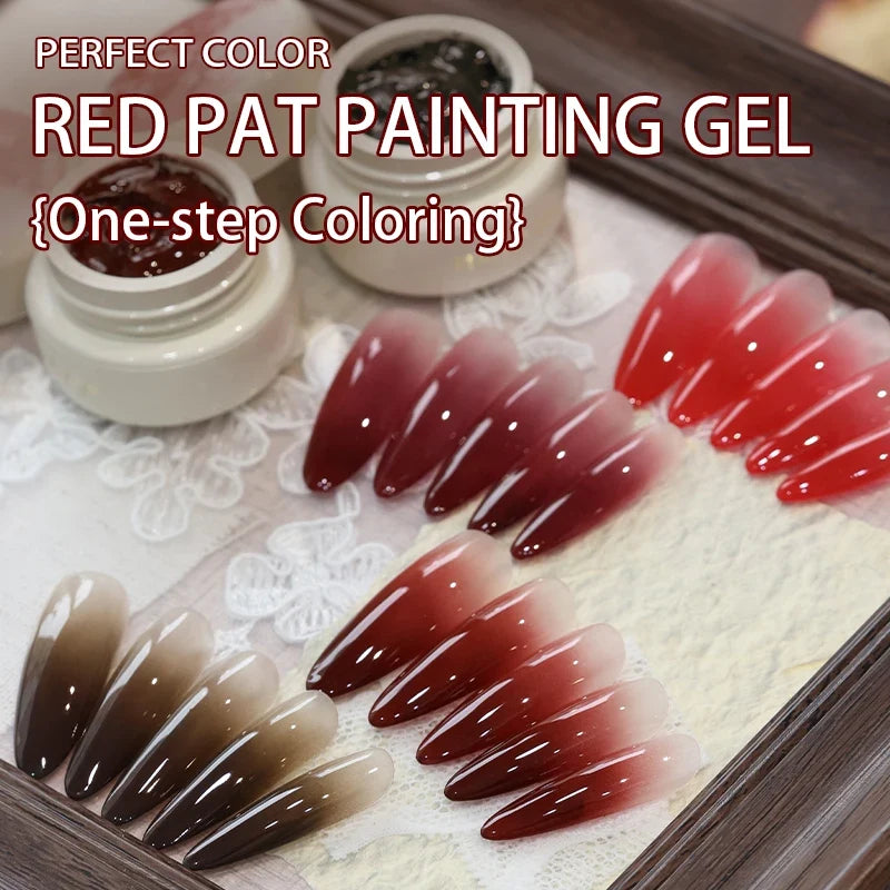 PERFECT COLOR, Patting Gel Polish Red & Black Gel Polish 5g 4 Colors Ombre Gel Nail Polish, UV/LED Lamp Needed