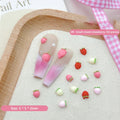 50PCS 3D Resin Cartoon Fruits Nail Rhinestones Decorations Parts Sweet Strawberry Nail Charms DIY Summer Nail Art Accessories