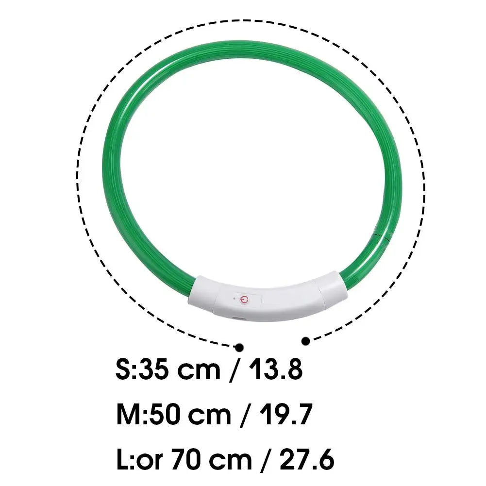 Luminous Pet Dog Collar Waterproof LED Dog Collar Rechargeable Flash Dog Necklace Light Pet Collar for Small Medium Large Dogs