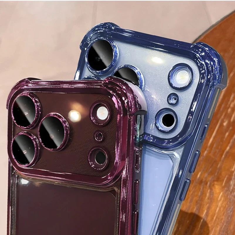 Luxury Electroplate Shockproof Transparent Phone Case For iPhone 18 17 16 15 14 13 12 Pro Max Plus Clear Bumper Back Cases Cover