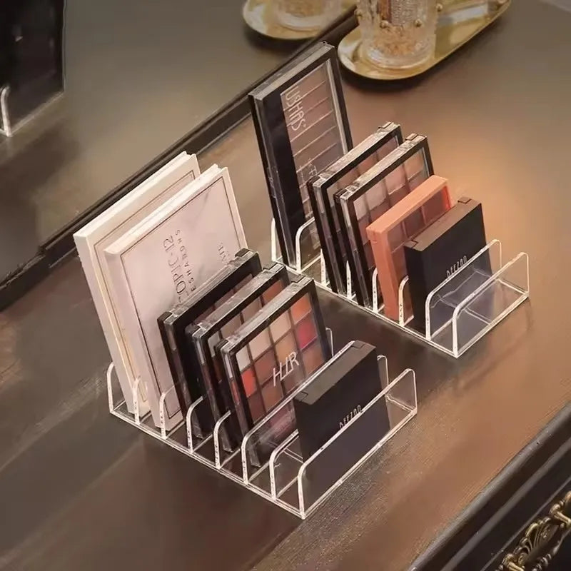 1pc, 7-Compartment Desktop Makeup Storage Box Plastic Organizer for Cosmetics Blush Eyeshadow Display Tray